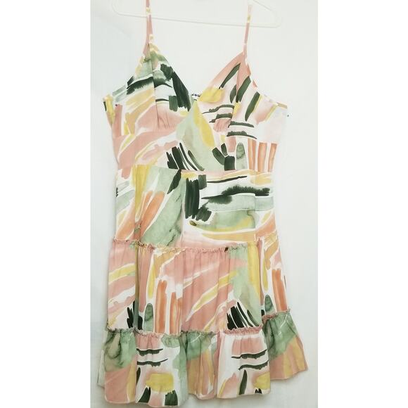 ECOWISH Casual Party V-Neck Spaghetti Strap Backless Sleeveless Mini Dress - XL - Picture 1 of 8